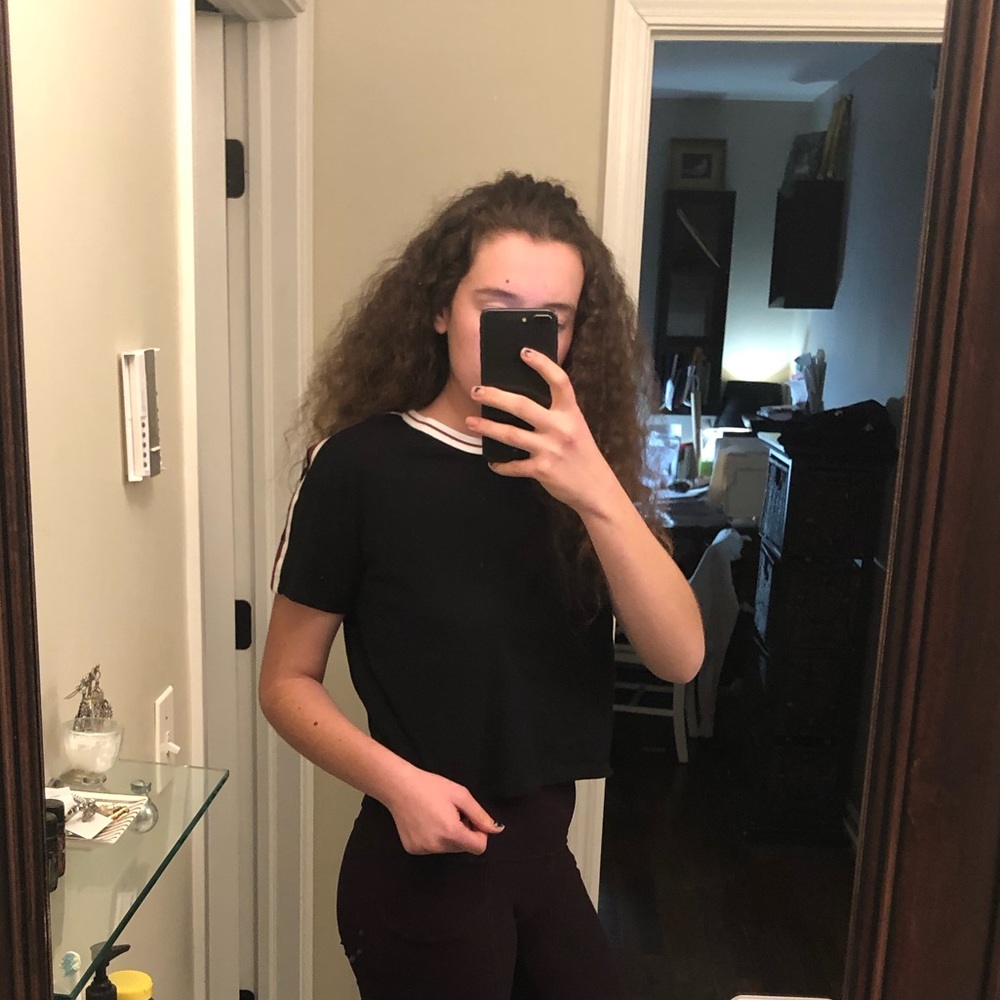 BLACK CROP TOP PACSUN